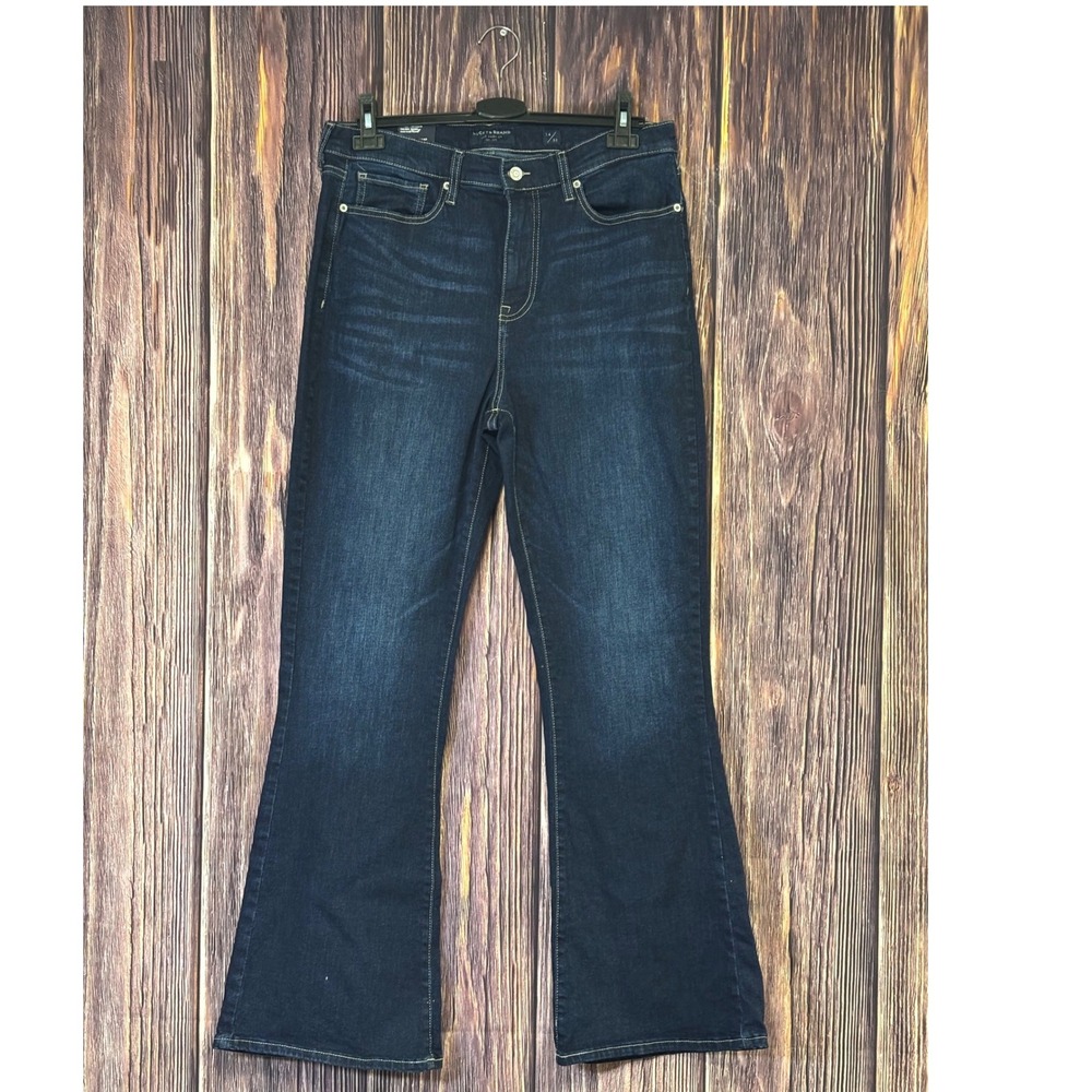 Lucky Brand Jeans Womens 14 Stevie High Rise Flare Dark Denim Y2K BOHO NWT